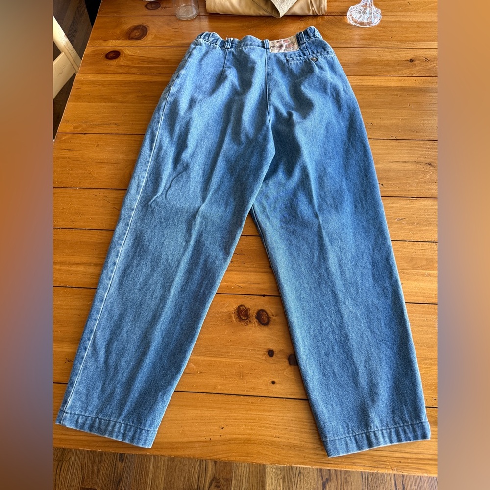 Susan Bristol 80s High Waisted Pleated Balloon Style Denim Mom Jeans Vintage 8 - Picture 3 of 15